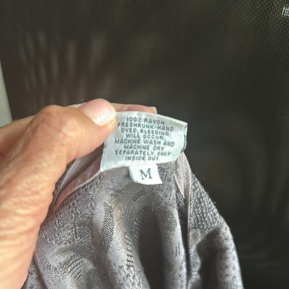 CP SHADES Diamond Embroidered Blouse Womens M button down Assymetric Lagenlook - Picture 10 of 13